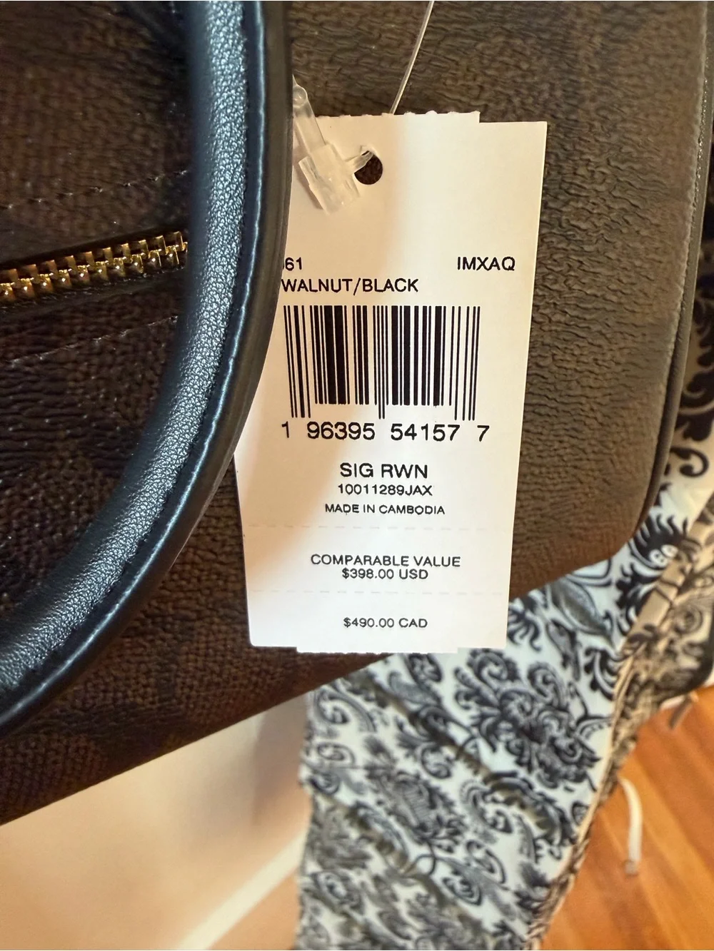 Coach Brown Signature Satchel with Black Trim and Gold Hardware